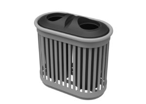 Grey and black double bin