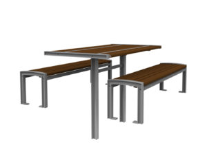 Table with Backless Benches