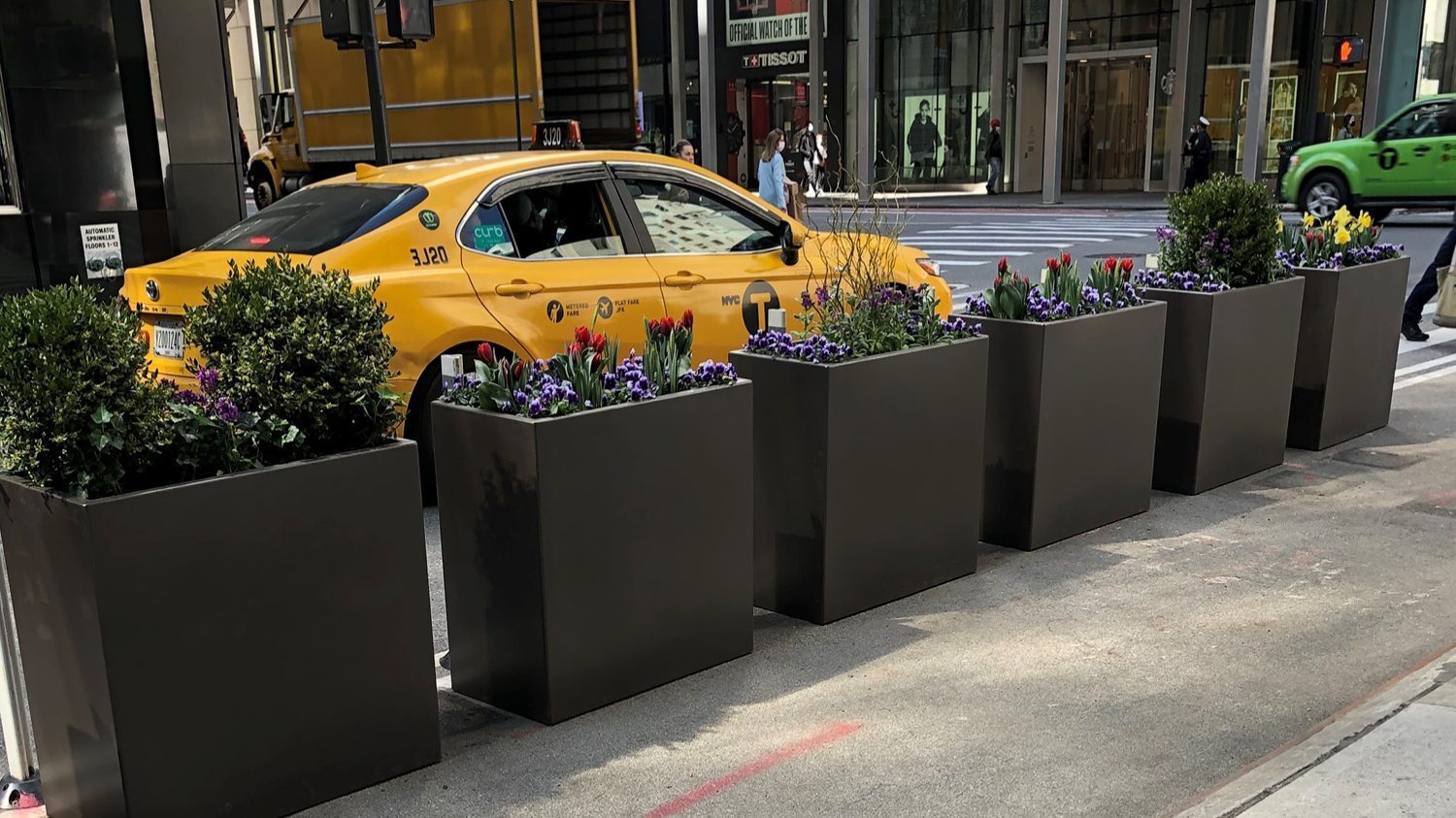 1500 Series rectangular planters line 5th Avenue in NYC