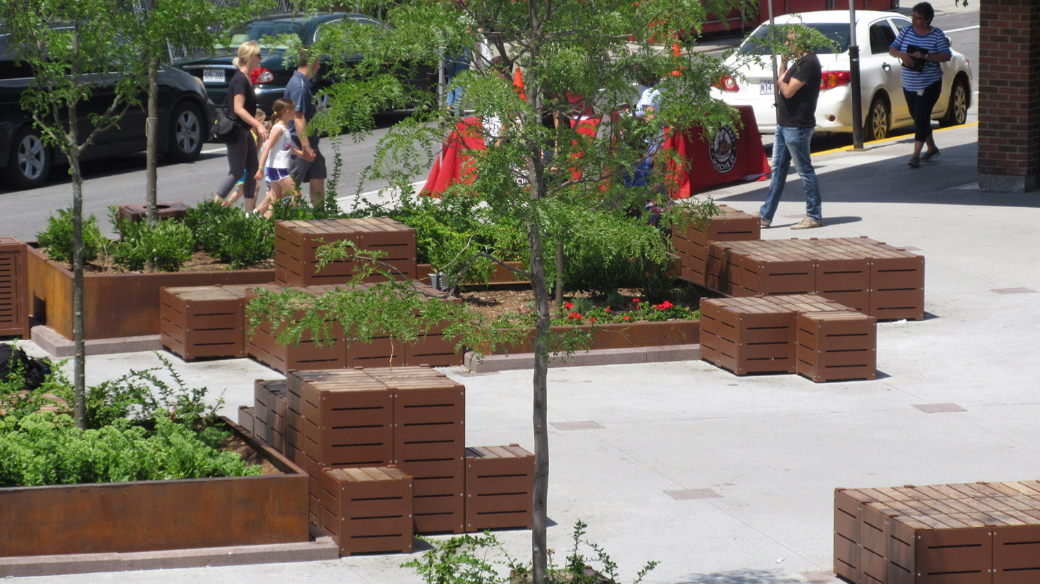 Custom blocks with wood tops at ByWard Market