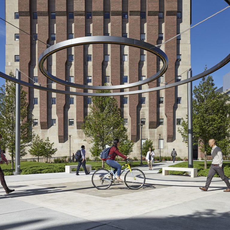 Crerar Quad circle of light suspending in the sky