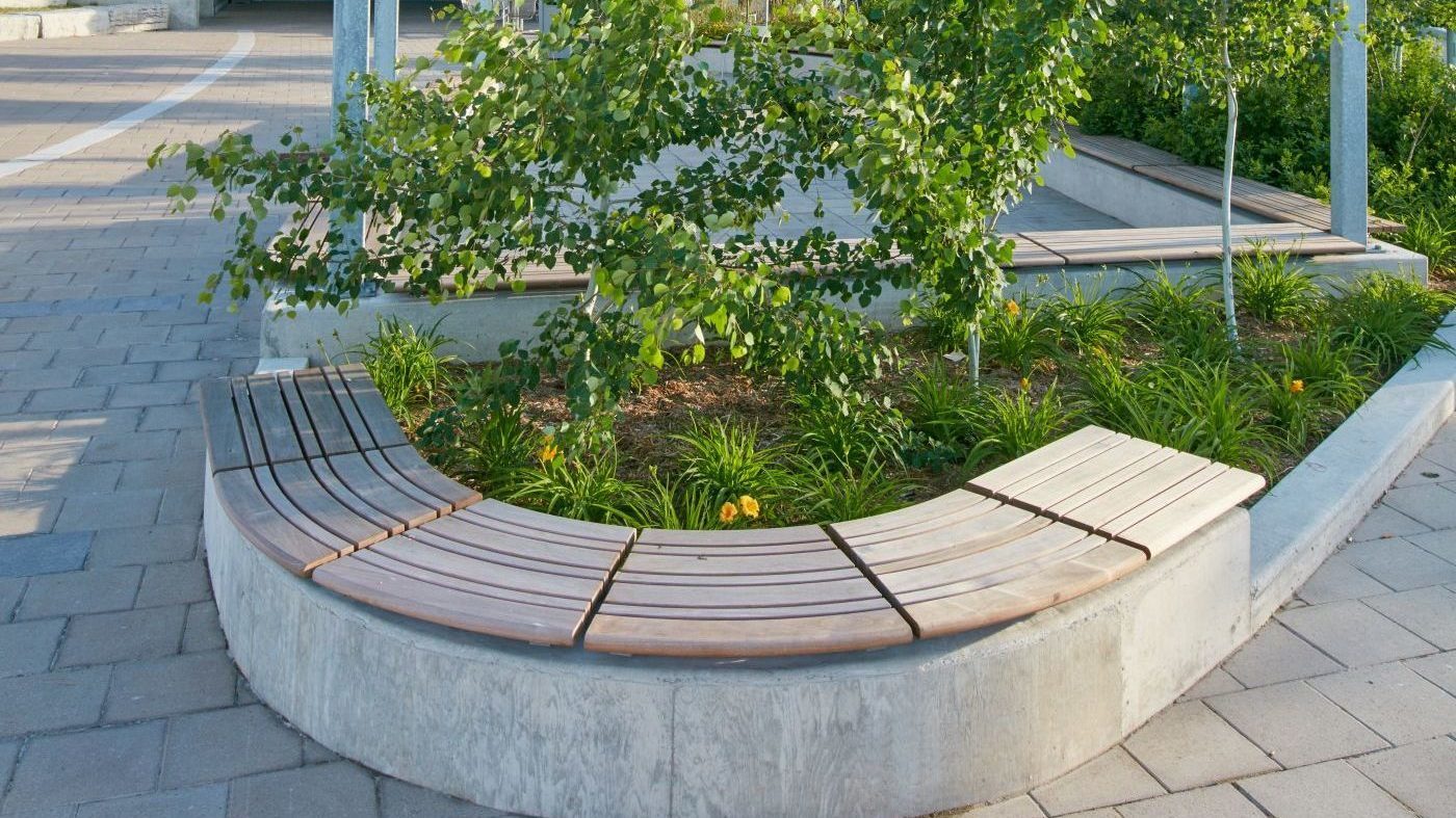 Curved Bench at Hospital