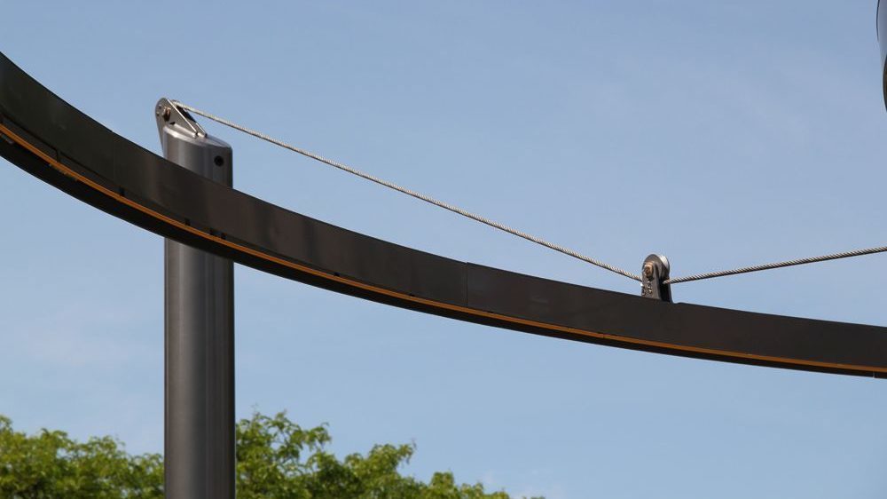 Detail shot of the circles with cable wires