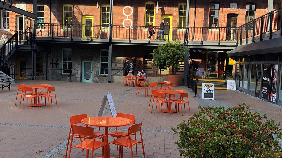 Foro Tables and Chairs in Orange at Victoria Market