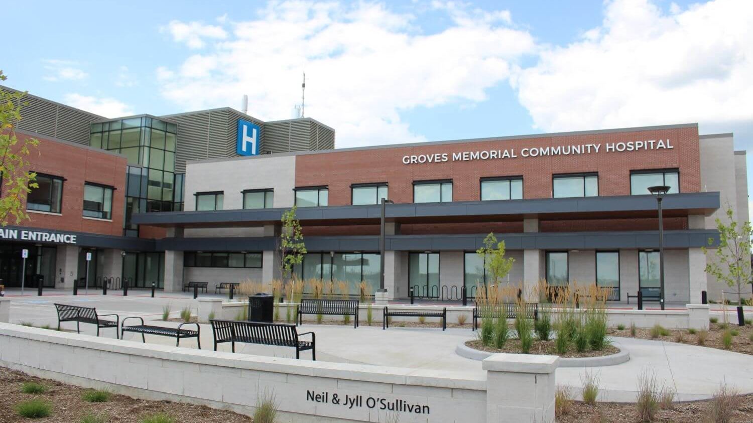 Benches Outside Memorial Hospital