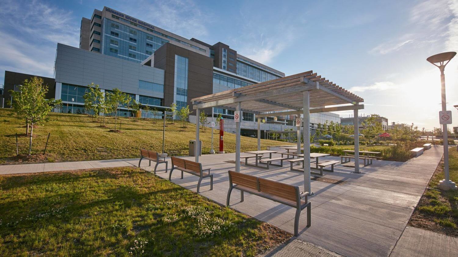 Seating Outside of Humber River Hospital