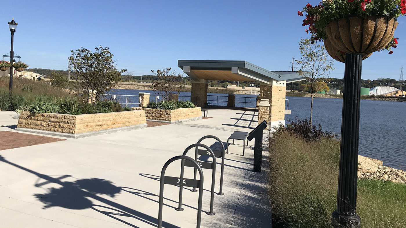 Custom Bike Racks at Bee Branch Creek