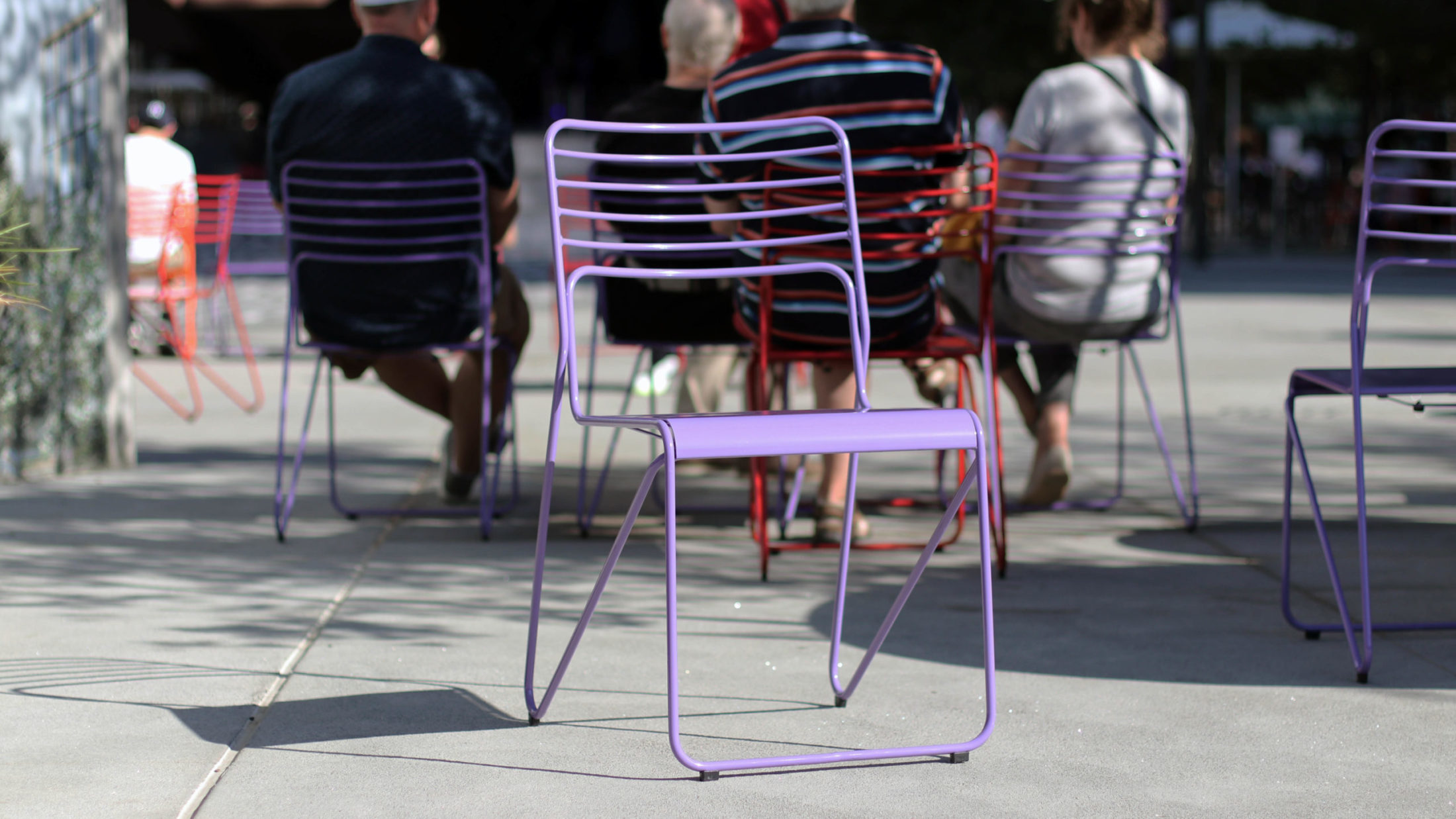 Purple Kontur chair at Hudson Yards New York