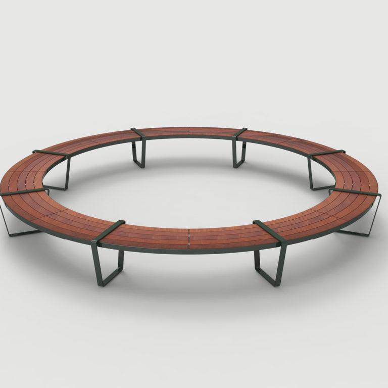 Circular Lexicon wood bench