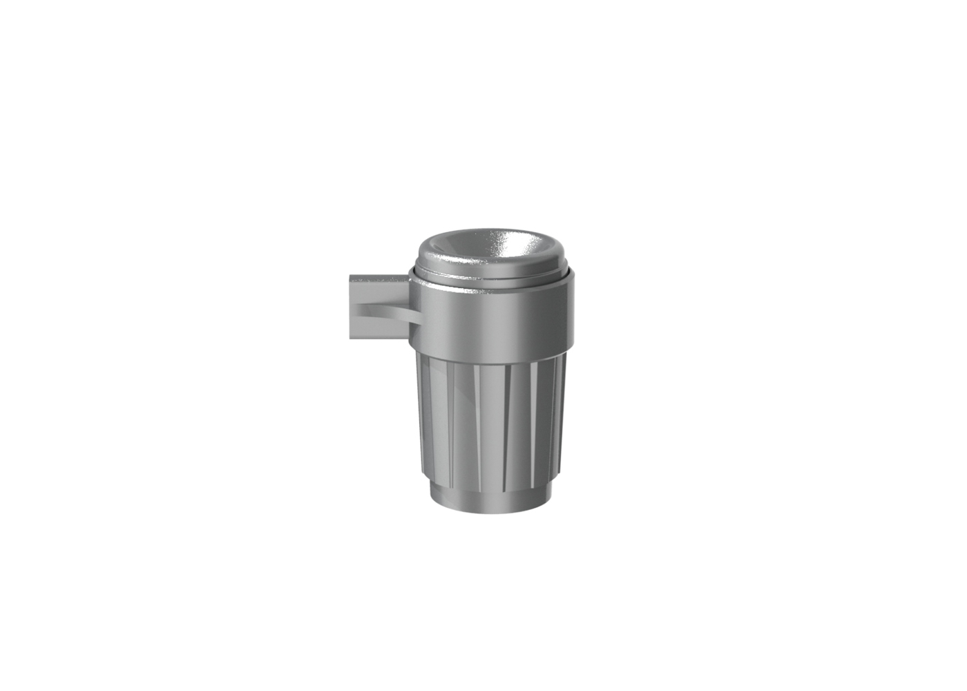 Small Silver Trash Receptacle