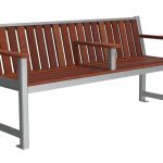 Auburn Backed Bench with Vertical Slats, Middle and End Arms