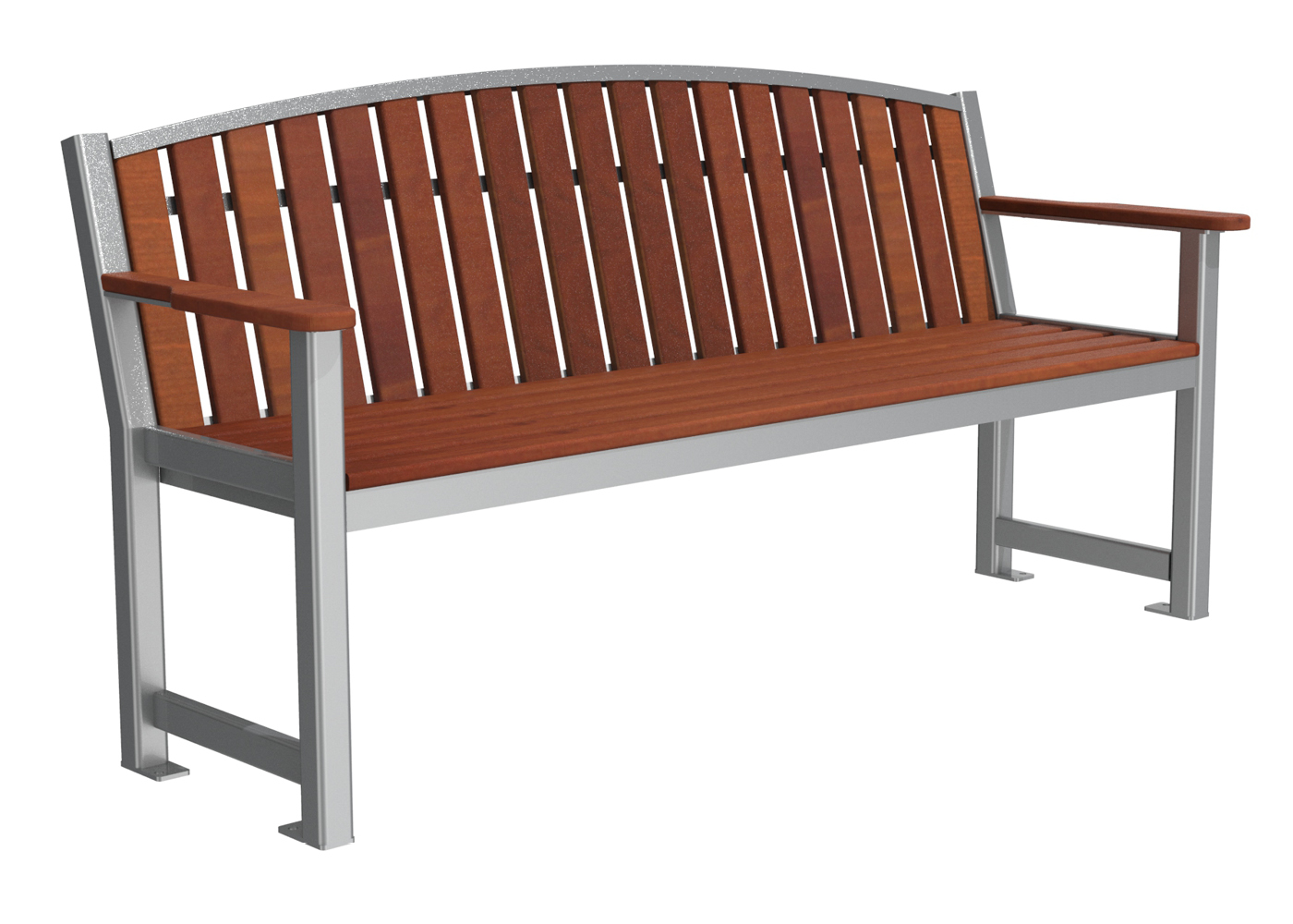 Backed Auburn Bench with Vertical Slats and End Arms