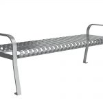 Backless Bench with Arms and Vertical Slats