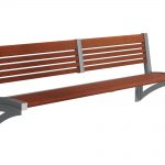 Backed Bench with Horizontal Slats and Mount