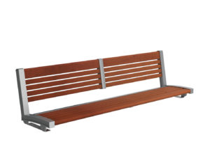 Backed Bench with Horizontal Slats