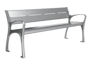 Grey Backed Bench with End Arms