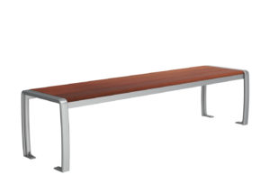 Wood and Metal Backless Bench