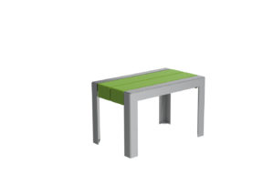 Backless Bench in Green and Grey