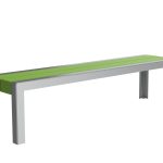 Backless Bench in Green and Grey