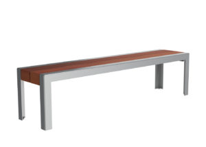 Backless Bench in Wood and Grey