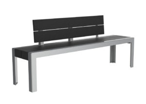 Partially Backed Bench in Black and Grey