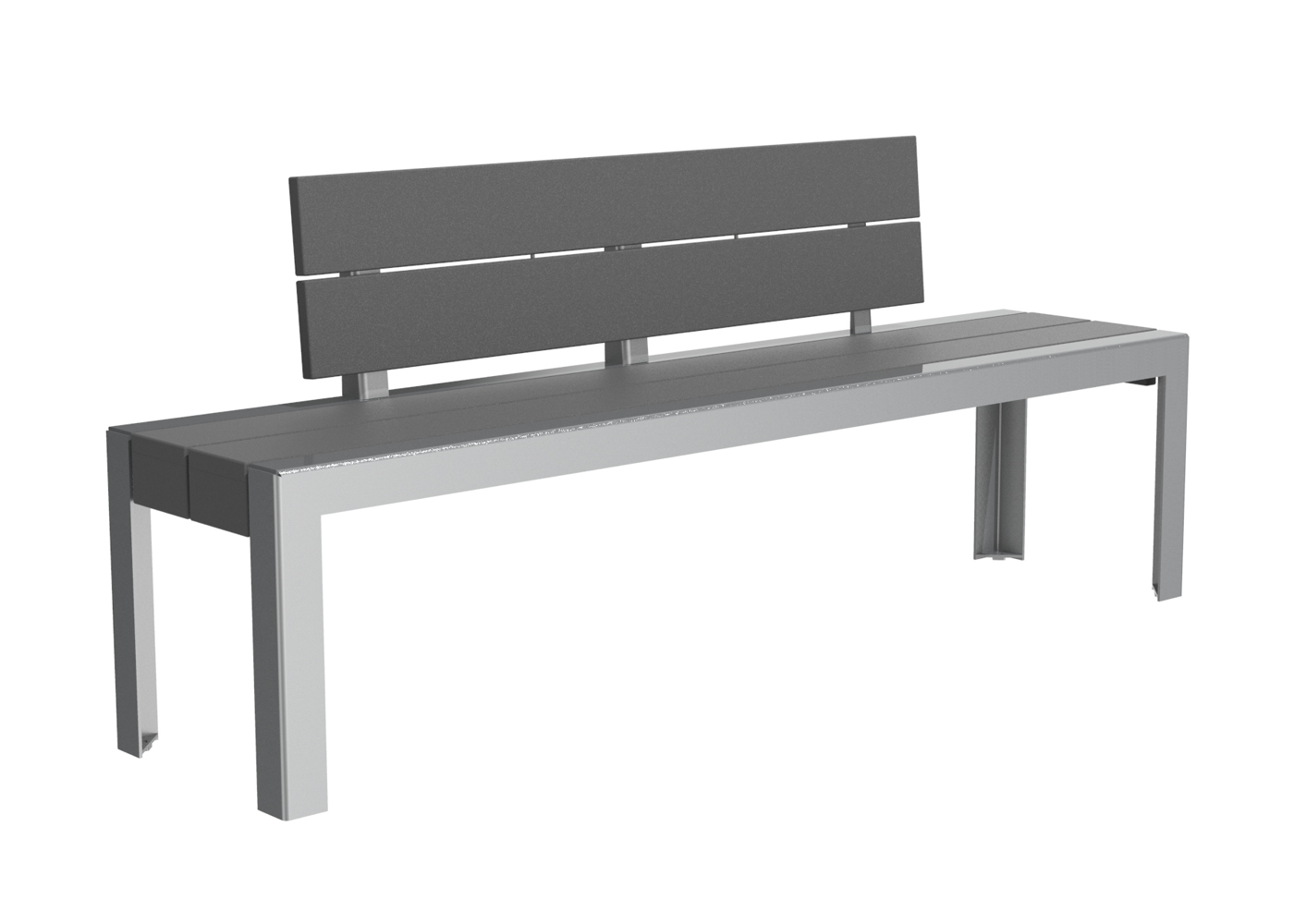 Partially Backed Bench in Grey