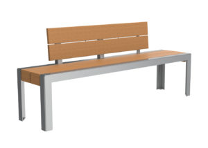 Partially Backed Bench in Light Brown