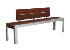 Partially Backed Bench in Brown and Grey