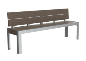 Backed Bench in Dark Brown and Grey