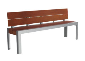 Backed Bench in Brown and Grey