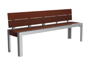 Backed Bench in Auburn and Grey