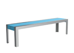 Backless Bench in Blue and Grey