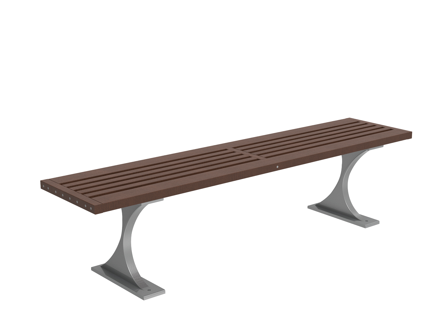 MBE-1200-00003: 1200 Series Backless Bench, Ipe Wood Seat