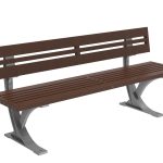 MBE-1200-00019: 1200 Series Backed Bench, Ipe Wood Seat and Back