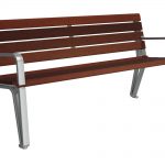 Wooden and Metal Backed Bench with Arms