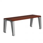 Backless Wood and Metal Bench