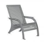 Grey Chair with Horizontal Slats