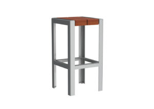 Grey and Brown Backless Stool