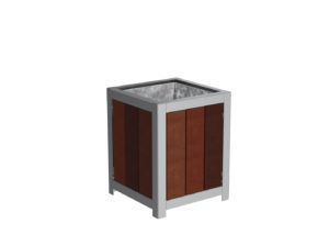 Small Wood And Grey Planter