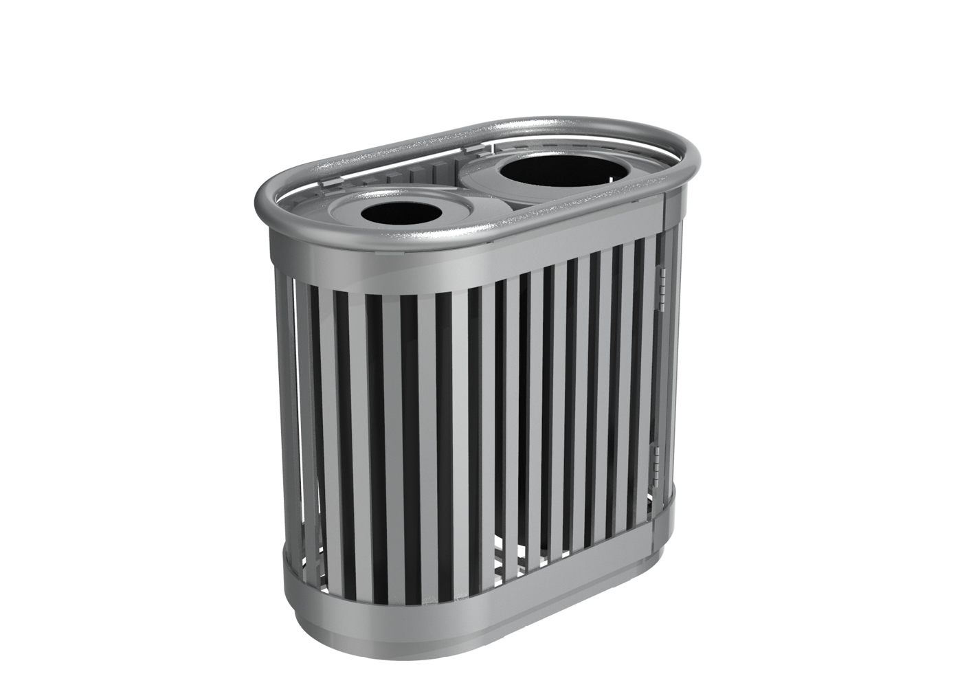 Recycling and Waste Bin with Vertical Slats