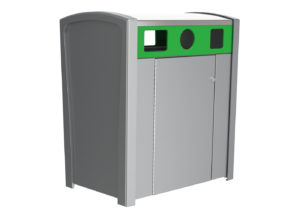 Grey Trash Unit with Green Accent