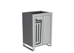 Trash can with two compartments