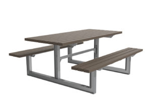 Dark Brown Picnic Table with bench seating