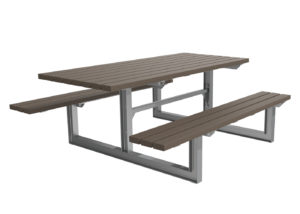 Dark Brown Picnic Table with bench seating