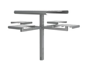 Metal Table with Attached individual seats