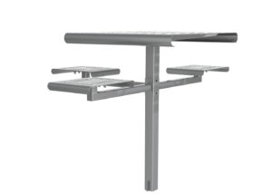 Metal Wheelchair Accessible Table with attached seating