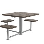 Dark Brown Wheelchair Accessible Table with attached seating