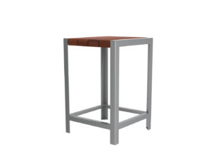 Grey and wood stool