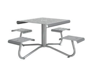 Metal Table with attached seats (no backs)