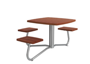 Wheelchair accessible picnic table in brown